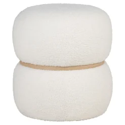 Pufa Milford biała teddy