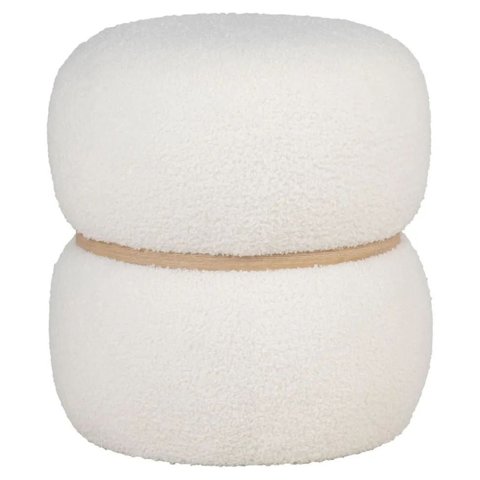 Pufa Milford biała teddy