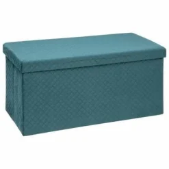 Pufa ze schowkiem duża Velvet nebieska