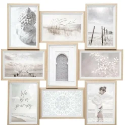 Ramka na 9 zdjęć Moly biała/naturalna