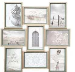 Ramka na 9 zdjęć Moly zielona/naturalna