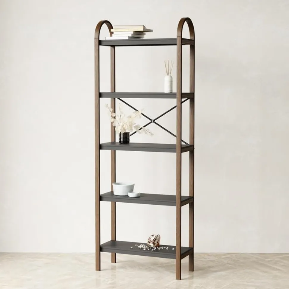 Regał Bellwood orzech/czarny