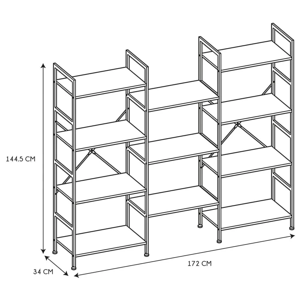 Regał Bistrot czarny/naturalny