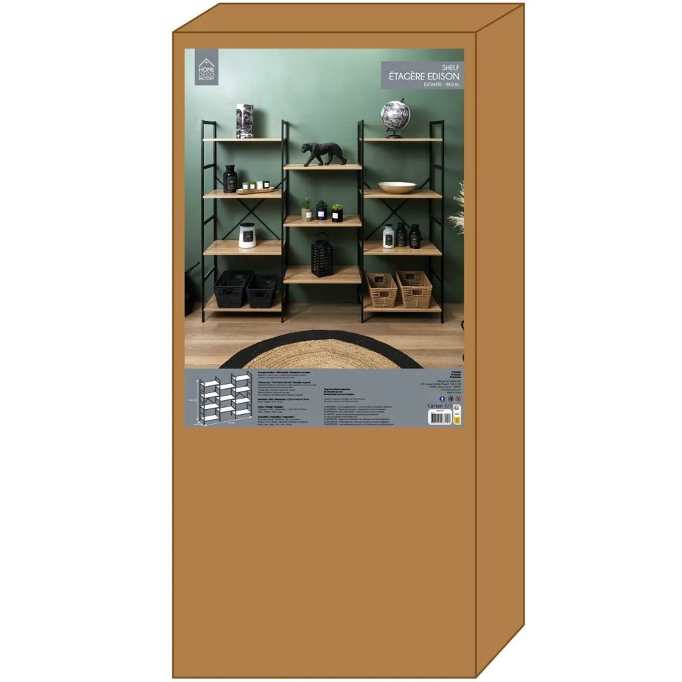 Regał Bistrot czarny/naturalny