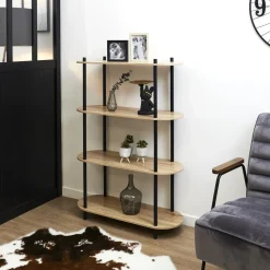 Regał Cobe 4 półki naturalny/czarny