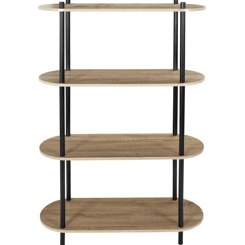 Regał Cobe 4 półki naturalny/czarny