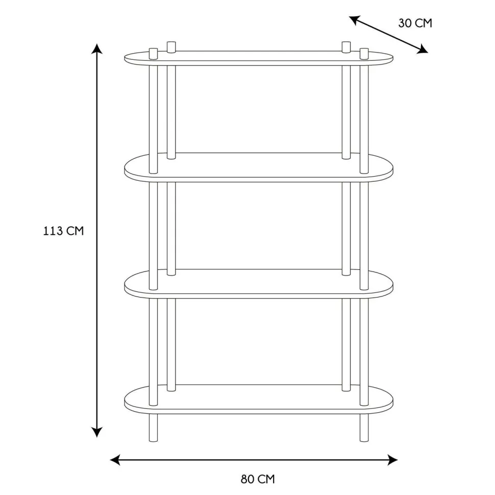 Regał Cobe 4 półki naturalny/czarny