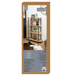 Regał Cobe 4 półki naturalny/czarny