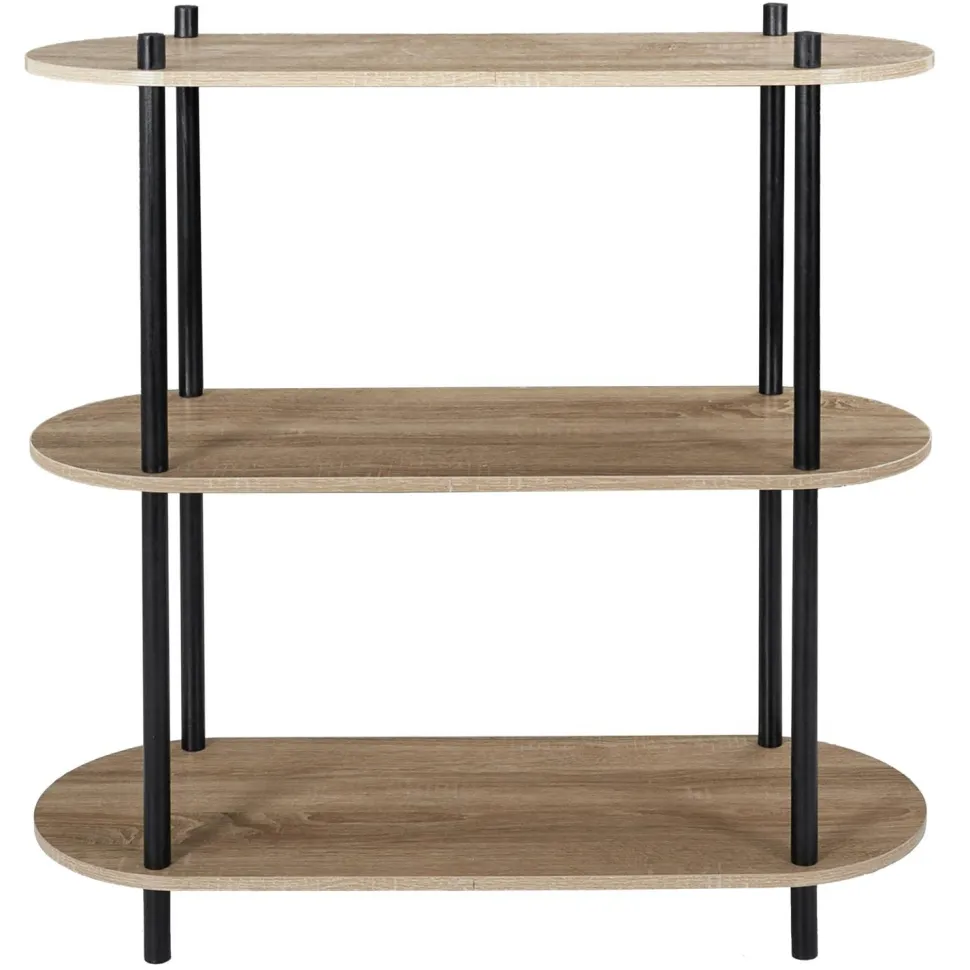 Regał Cobe 3 półki naturaly/czarny