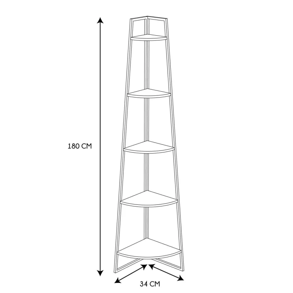 Regał Corner narożny z 5 półkami biały