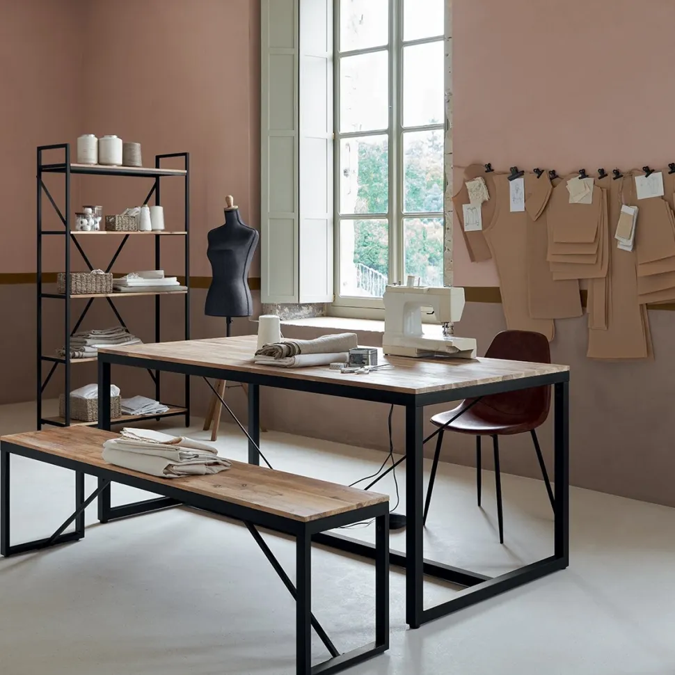 Regał Edena akacja/metal