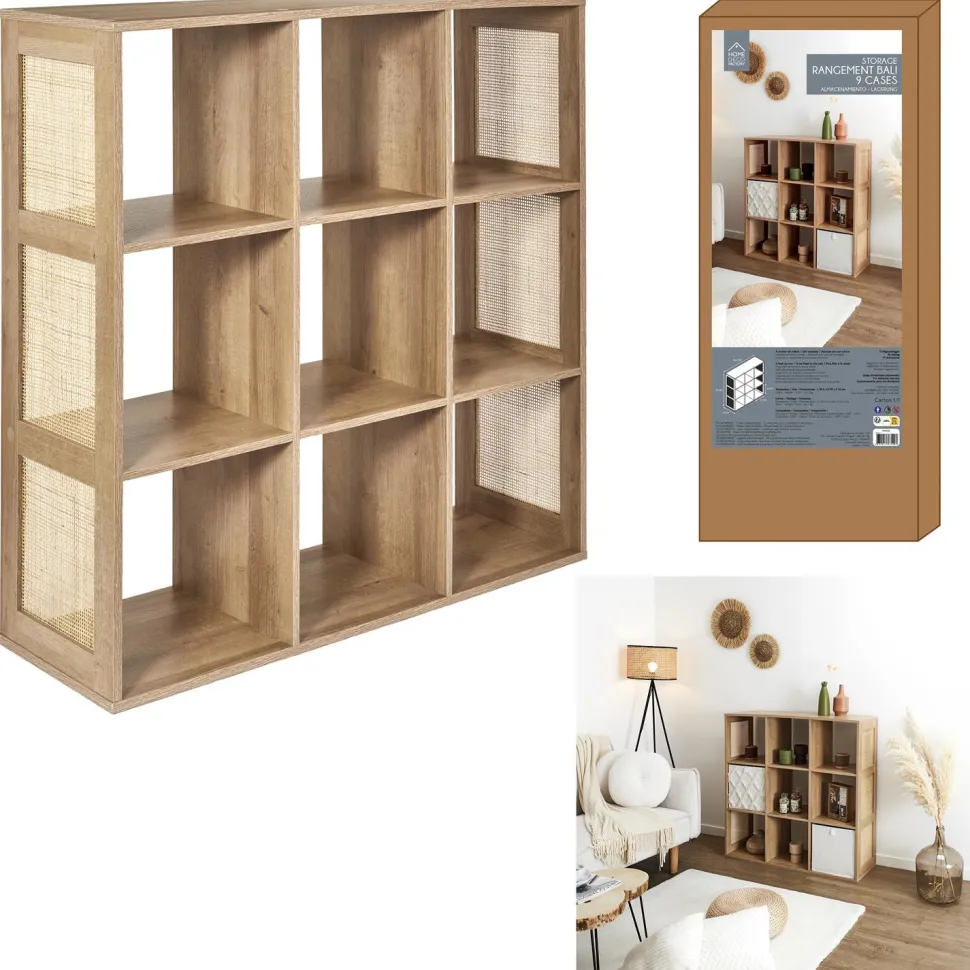 Regał Klaus 9 półek naturalny