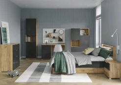 Regał Lana dąb/szary