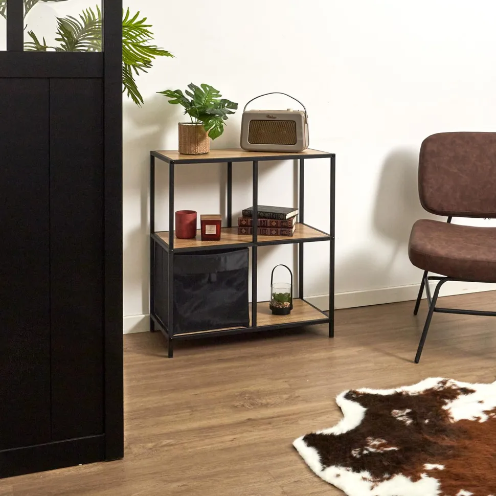 Regał Loka IV dąb/czarny