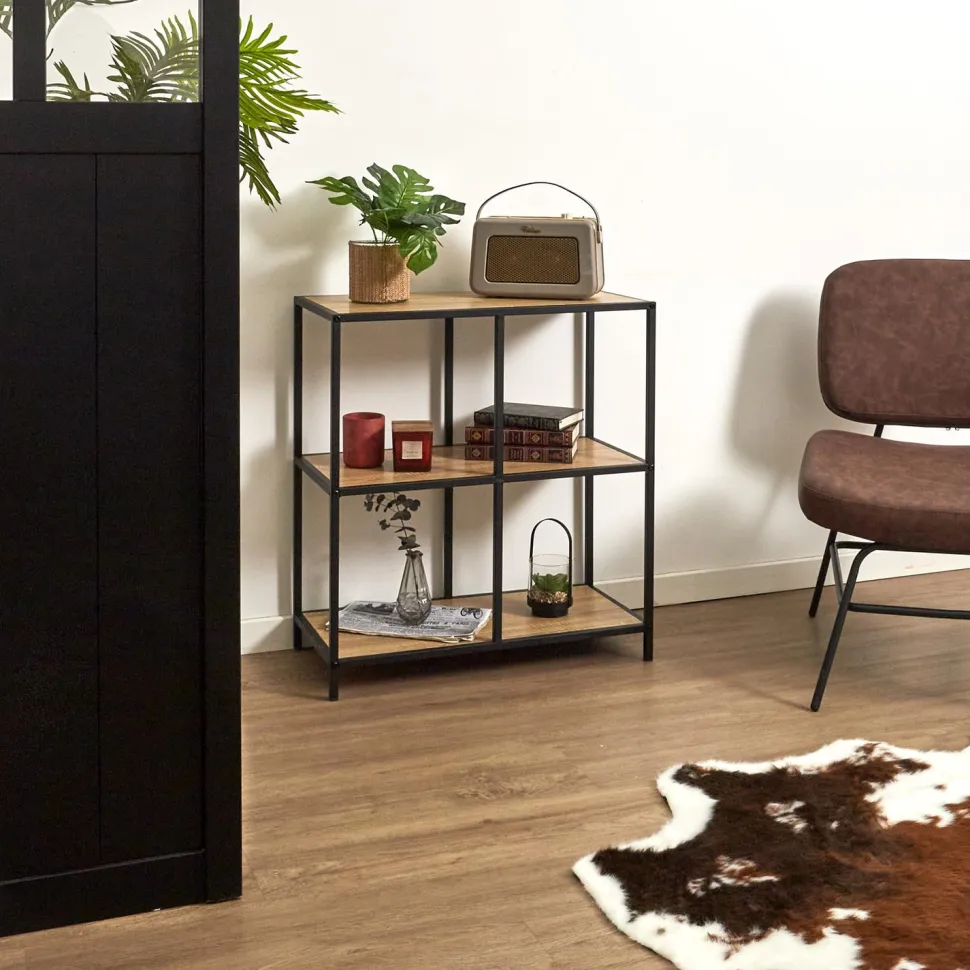 Regał Loka IV dąb/czarny