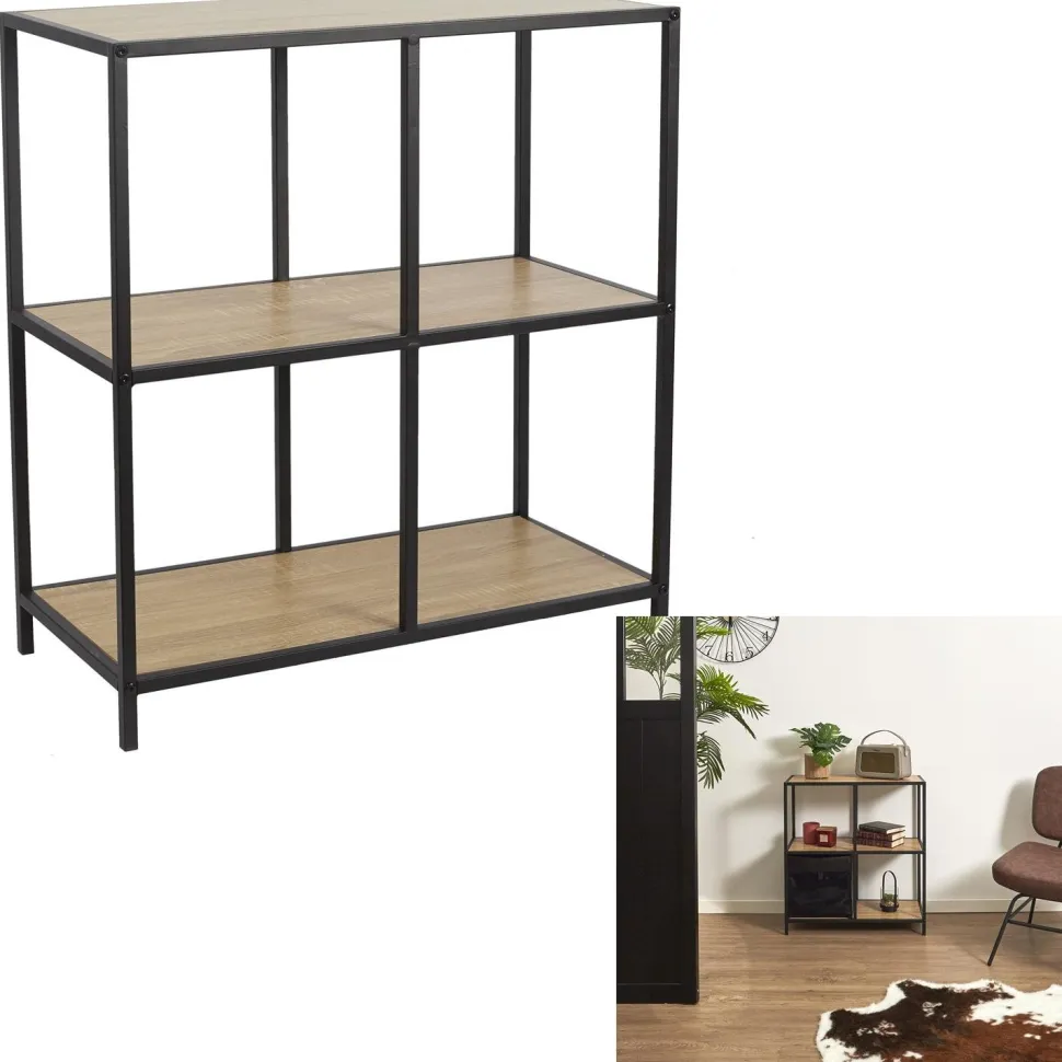 Regał Loka IV dąb/czarny