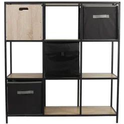 Regał Loka IX dąb/czarny