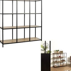 Regał Loka IX dąb/czarny