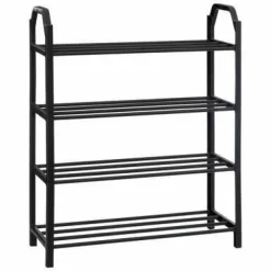 Regał na buty 4 półki czarny