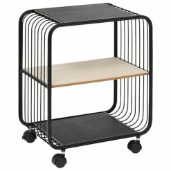 Regał na kółkach Glamm 2-poziomowy        naturalny/czarny