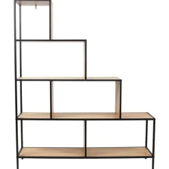 Regał schodkowy Edison naturalny/czarny