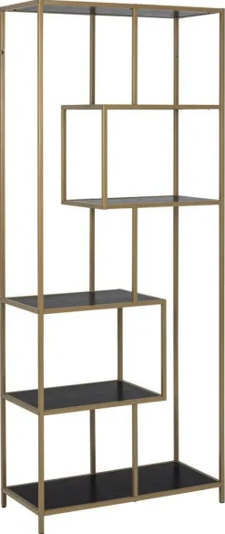 Regał Seaford II złoty/czarny