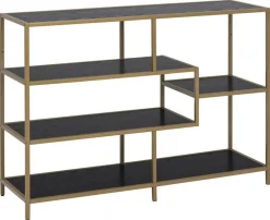 Regał Seaford V czarny/złoty