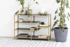 Regał Seaford V czarny/złoty