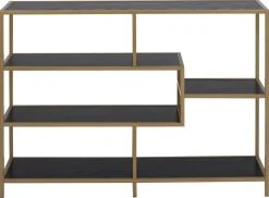 Regał Seaford V czarny/złoty