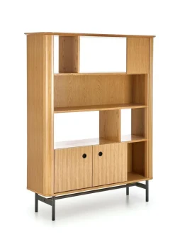 Regał szeroki Zefir dąb/czarny