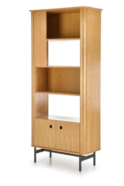 Regał wąski Zefir dąb/czarny