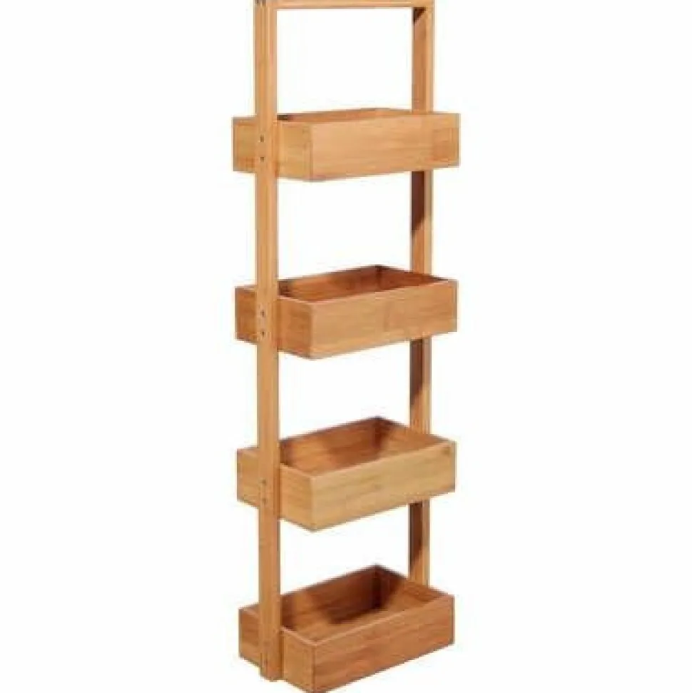 Regał z 4 półkami bambusowy
