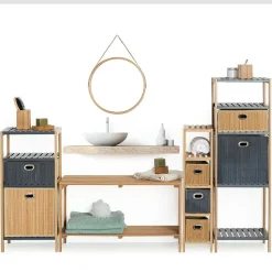 Regał z 5 półkami bambusowy