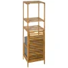 Regał z koszem na pranie bambusowy