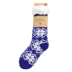Skarpety damskie zimowe śnieżynki rozmiar 36-41 granatowe