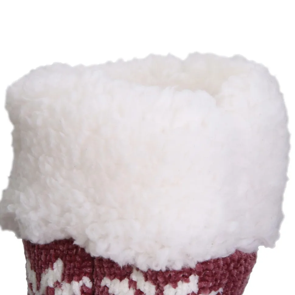 Skarpety ocieplane w świąteczny wzór granatowe