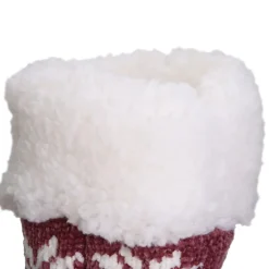 Skarpety ocieplane w świąteczny wzór różowe