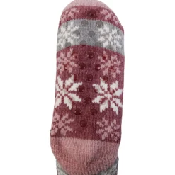 Skarpety ocieplane w świąteczny wzór czerwone