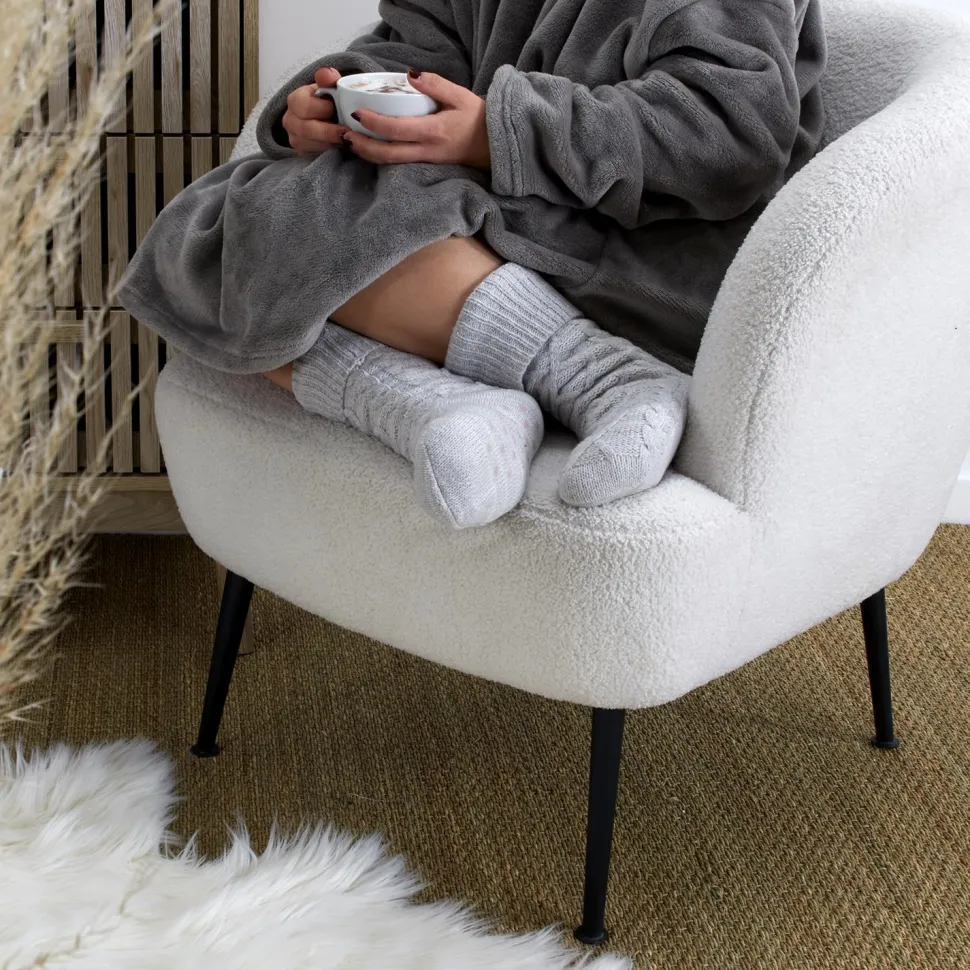 Skarpety plecione z ociepleniem 36-41 szare