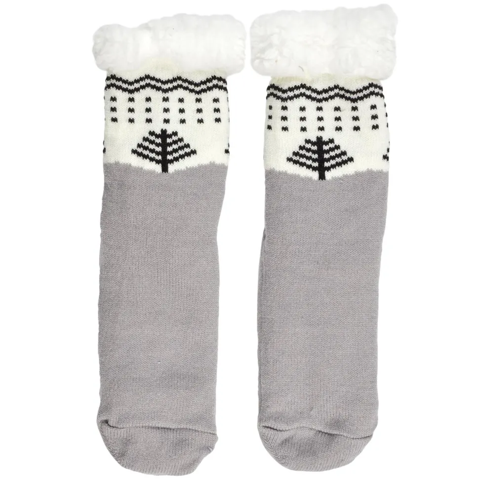 Skarpety zimowe sherpa ze wzorem rozmiar 39-42 szare