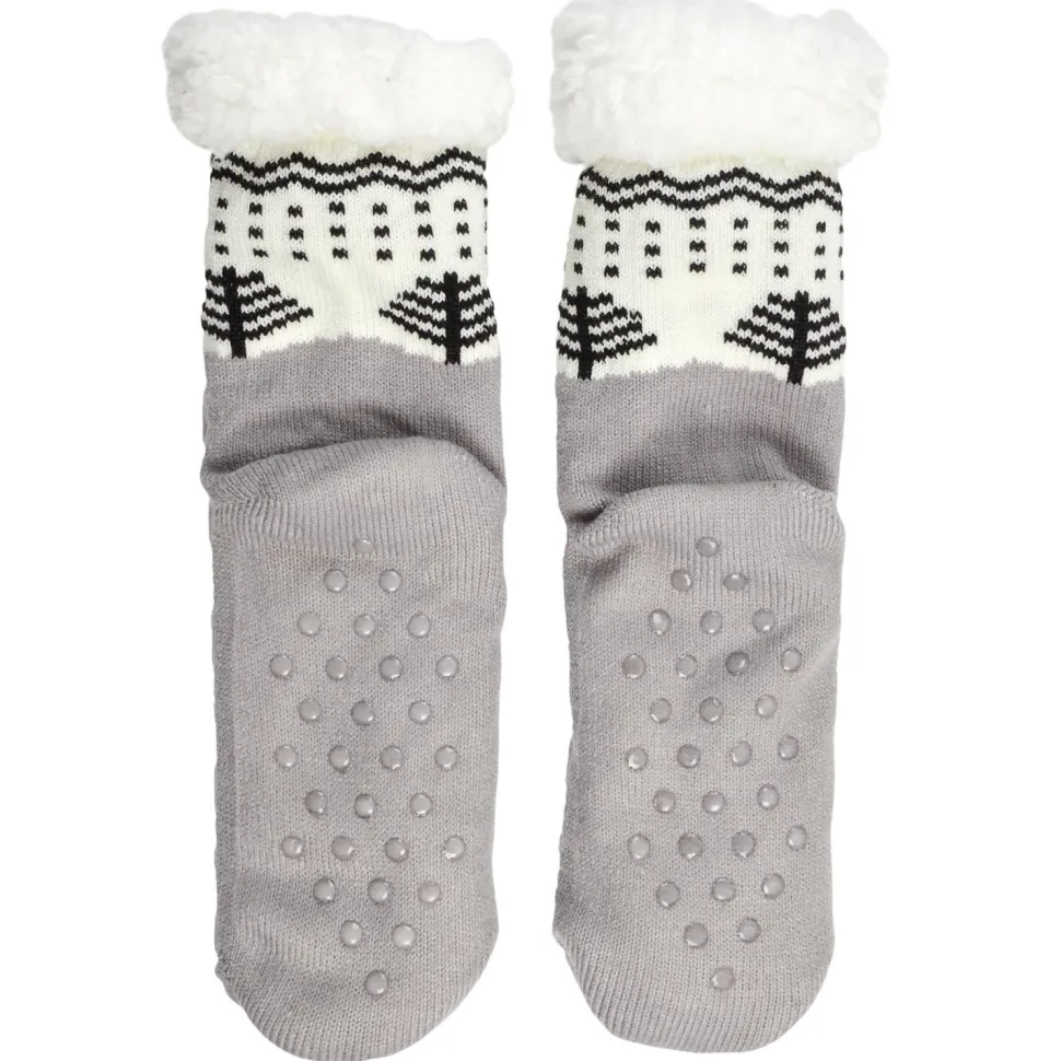 Skarpety zimowe sherpa ze wzorem rozmiar 39-42 szare