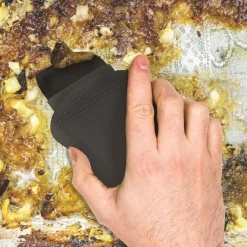 Skrobak z gąbką silikonowy niebieski