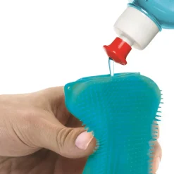 Skrobak z gąbką silikonowy niebieski