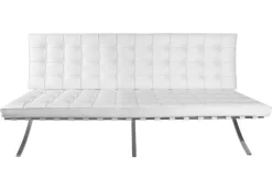 Sofa BA2 2 osobowa, biała ekoskóra inspirowana Barcelona