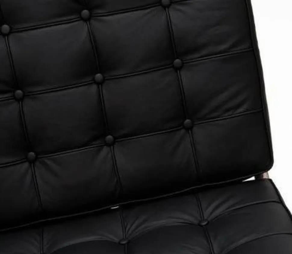 Sofa BA3 3 osobowa, czarna ekoskóra PU inspirowana Barcelona