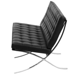 Sofa BA2 2 osobowa, czarna skóra inspirowana Barcelona