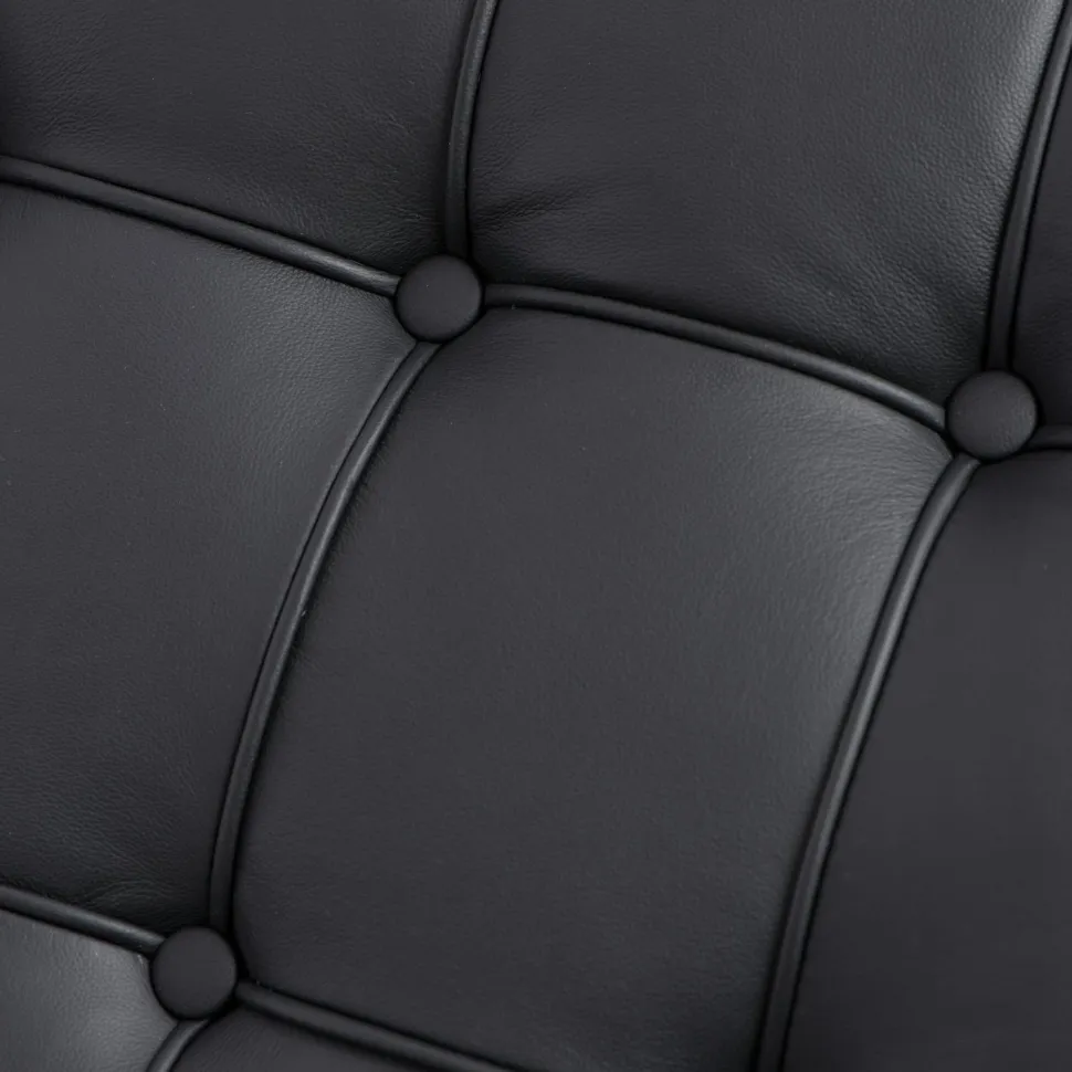 Sofa BA2 2 osobowa, czarna skóra inspirowana Barcelona