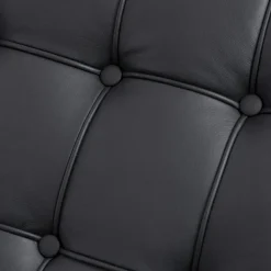 Sofa BA2 2 osobowa, czarna skóra inspirowana Barcelona