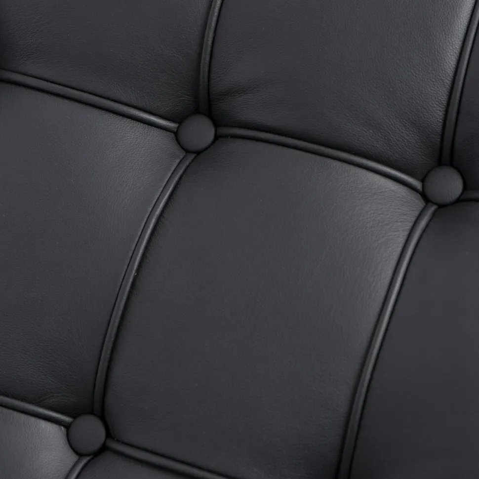Sofa BA2 2 osobowa, czarna skóra inspirowana Barcelona