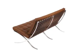 Sofa BA3 3 osobowa, jasny brąz skóra inspirowana Barcelona